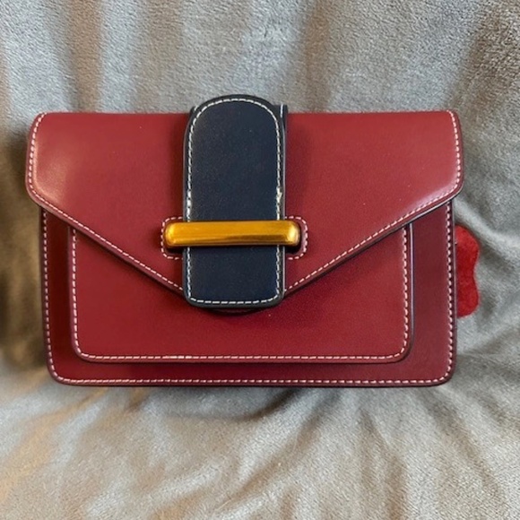 Maroon and Navy Cross body genuine leather - Picture 2 of 8